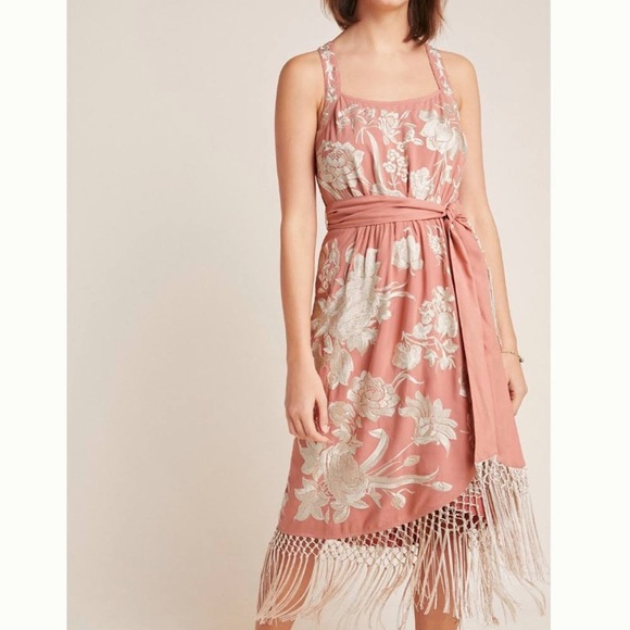 Anthropologie A+ Lucille pink embroidered dress - Picture 2 of 6